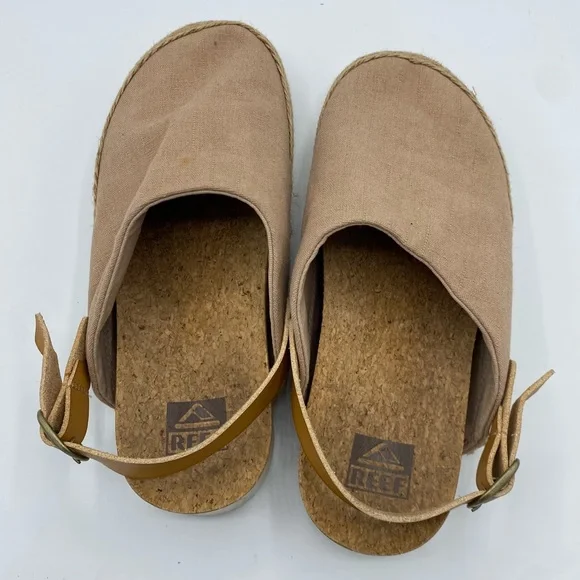 REEF Women's Cushion Sage Slingback Espadrille Platform Flat Beige Sandal Shoe 7 - Picture 6 of 8